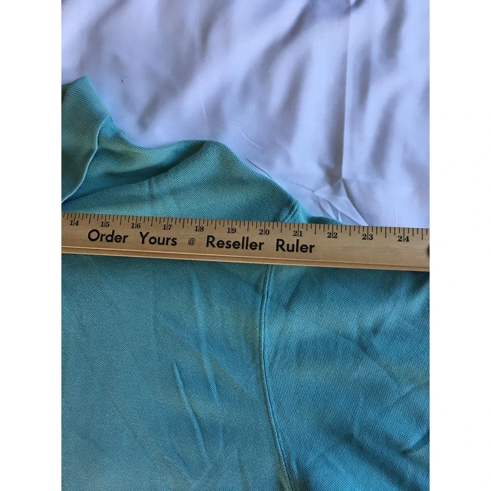 LL Bean Polo Shirt Mens Large Teal Green Pique Knit‎ Short Sleeve Golf Classic - Picture 9 of 12